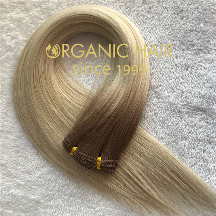 Full cuticle human hair best quality with colorful handtied weft C52